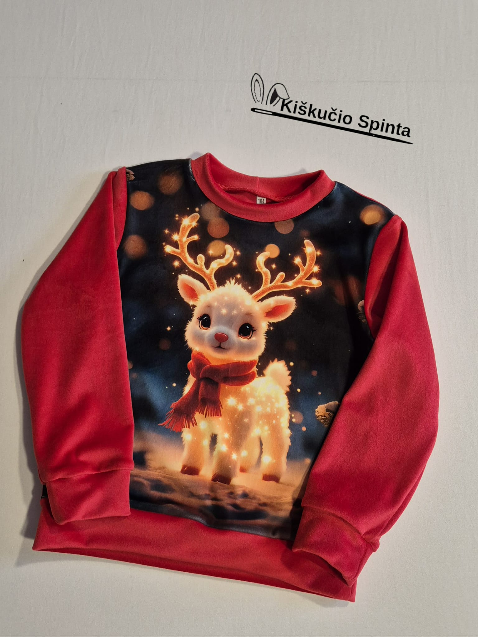 Soft veliūro megztukas "Elniukas" 104 dydis
