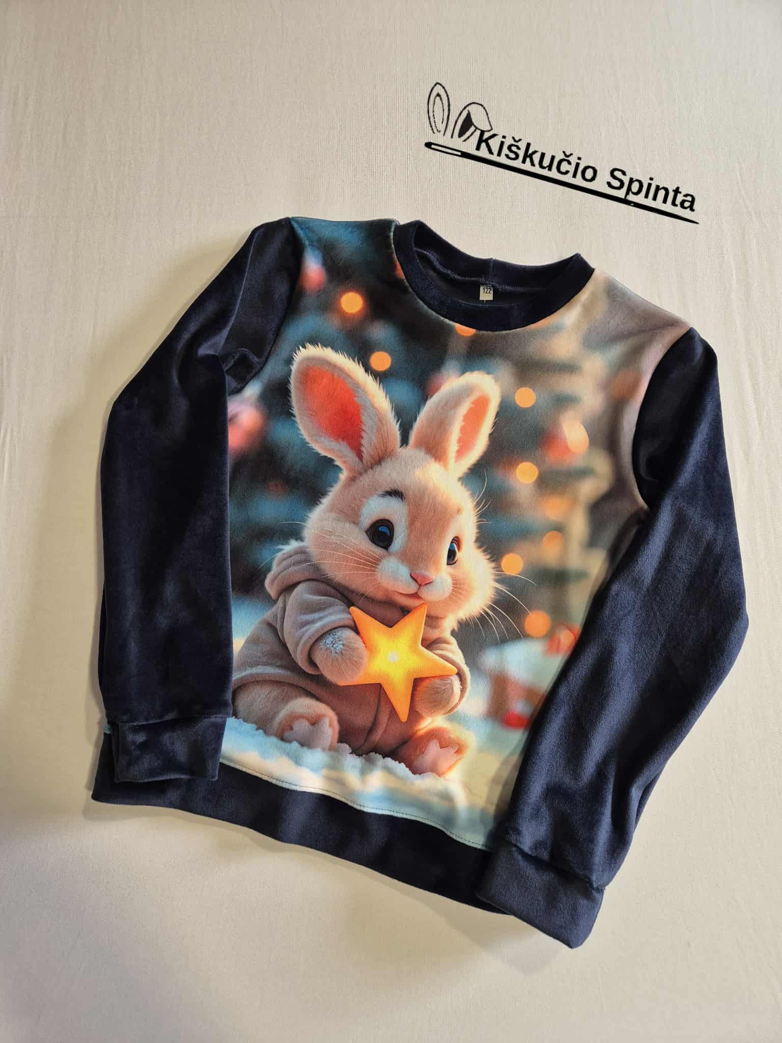 Soft veliūro megztukas"Zuikis" 122 dydis