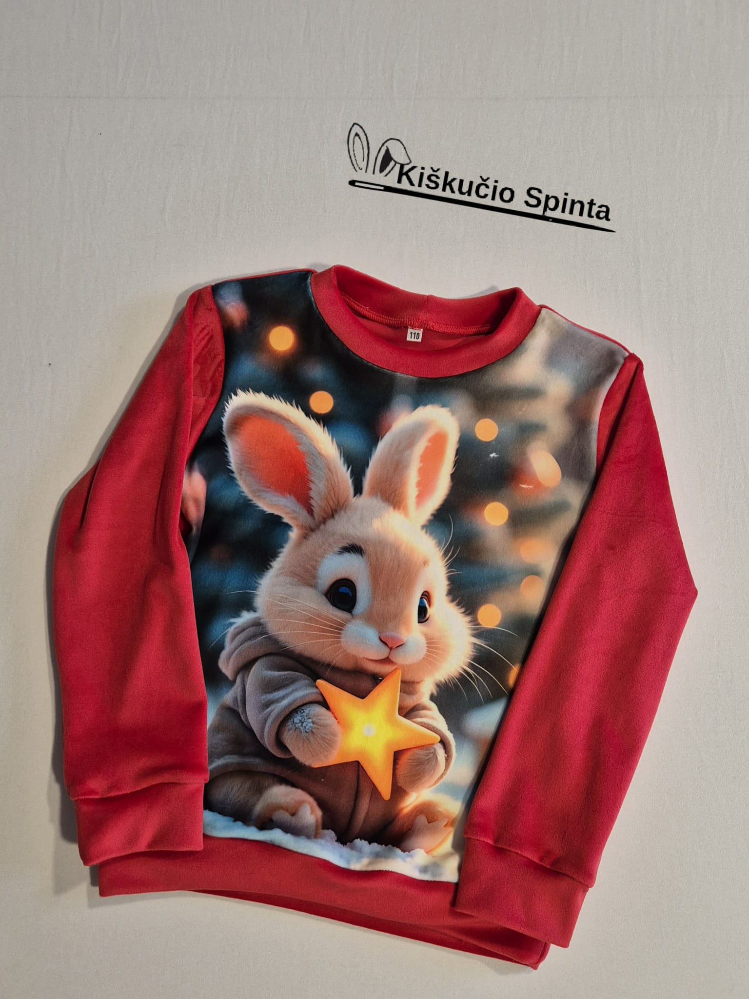 Soft veliūro megztukas" Kiškutis"110 dydis