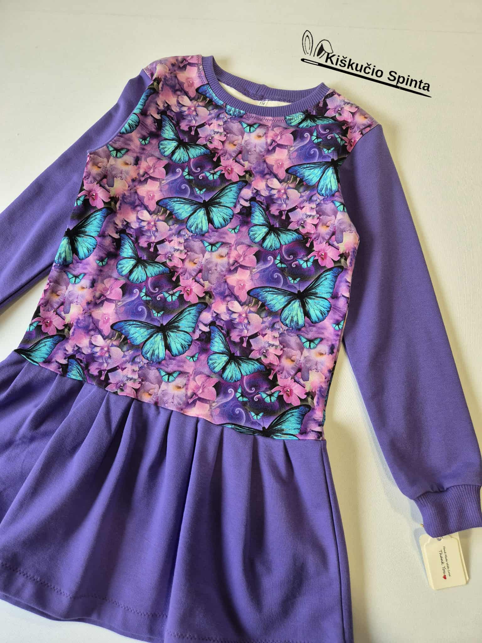 Suknelė "Drugeliai" 116 dydis