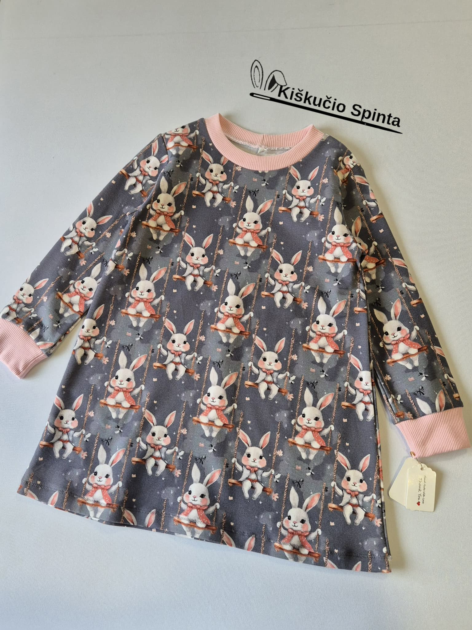 Suknelė "Supynese kiškučiai" 98 dydis