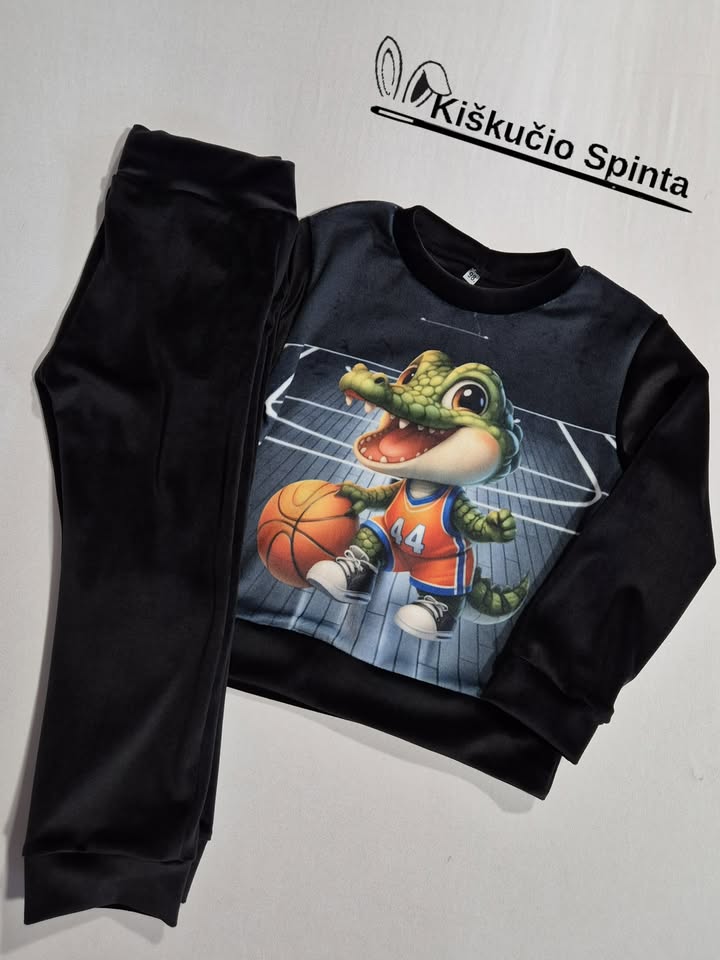Soft veliūro kostiumėlis"Krokodilas" 98 dydis