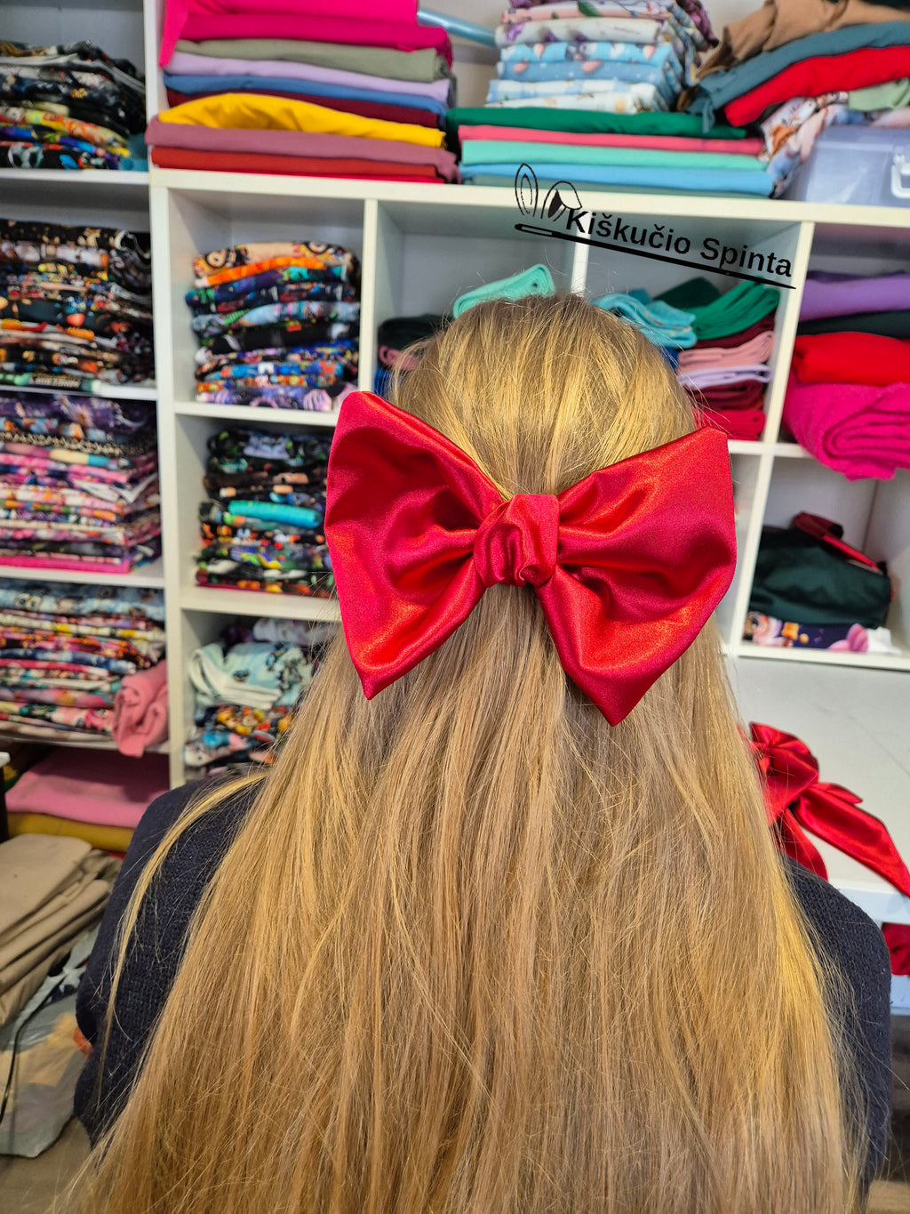 Kaspinas-Segė plaukams "Red"