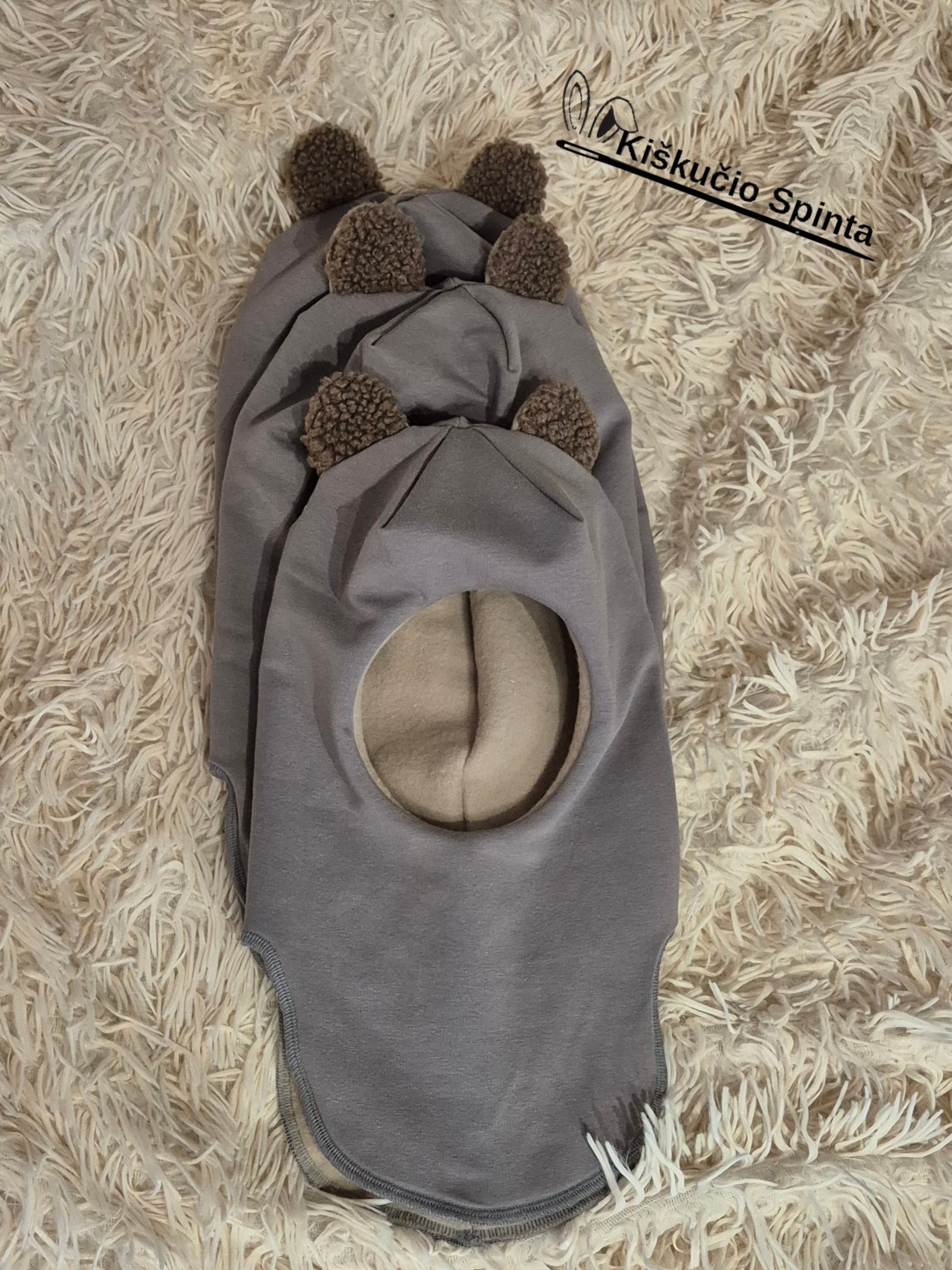 Šalmukas žiemai "Šaltai Pilka"