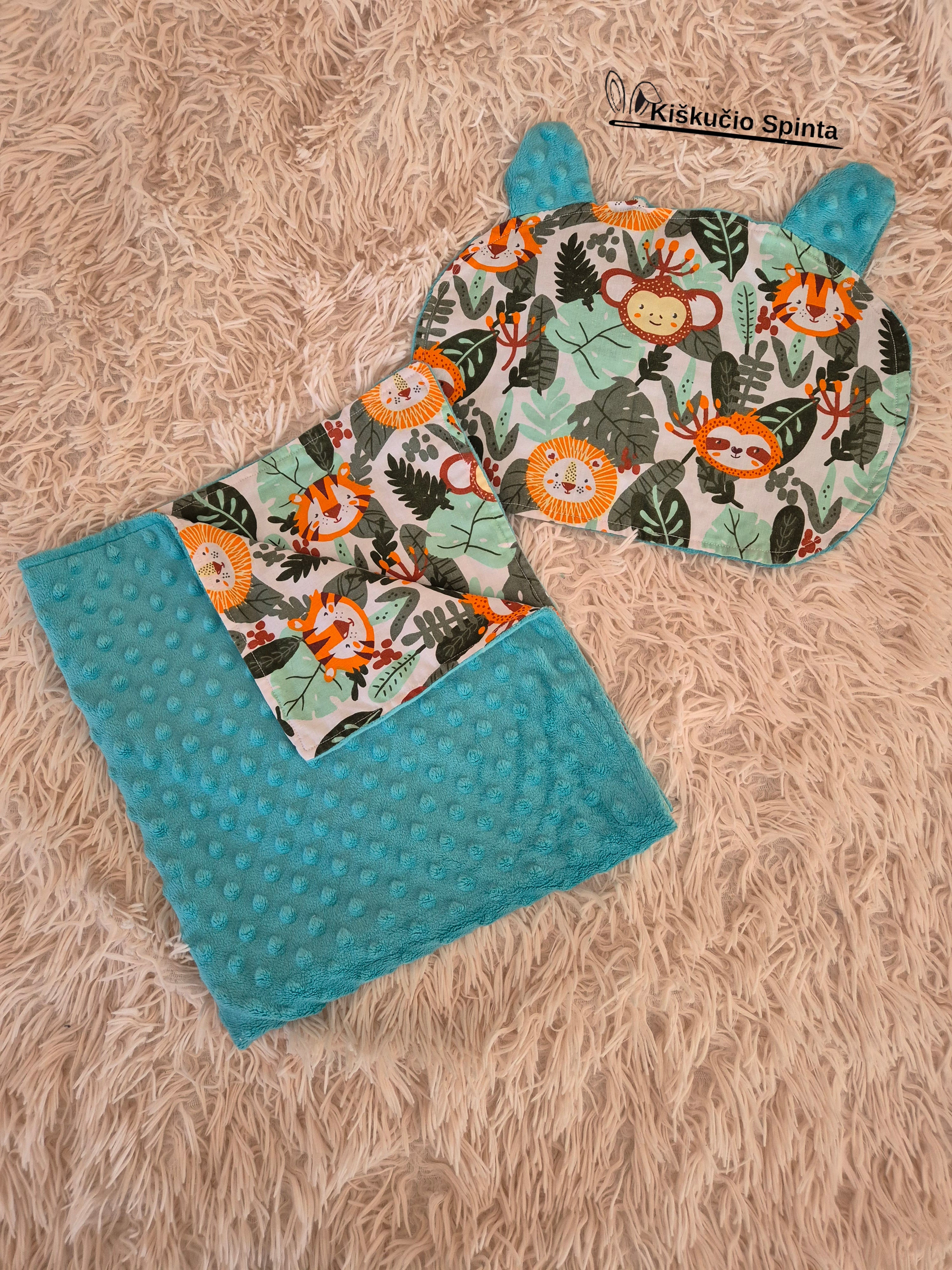 2 Dalių Minky komplektas vežimėliui ar lopšiukui.