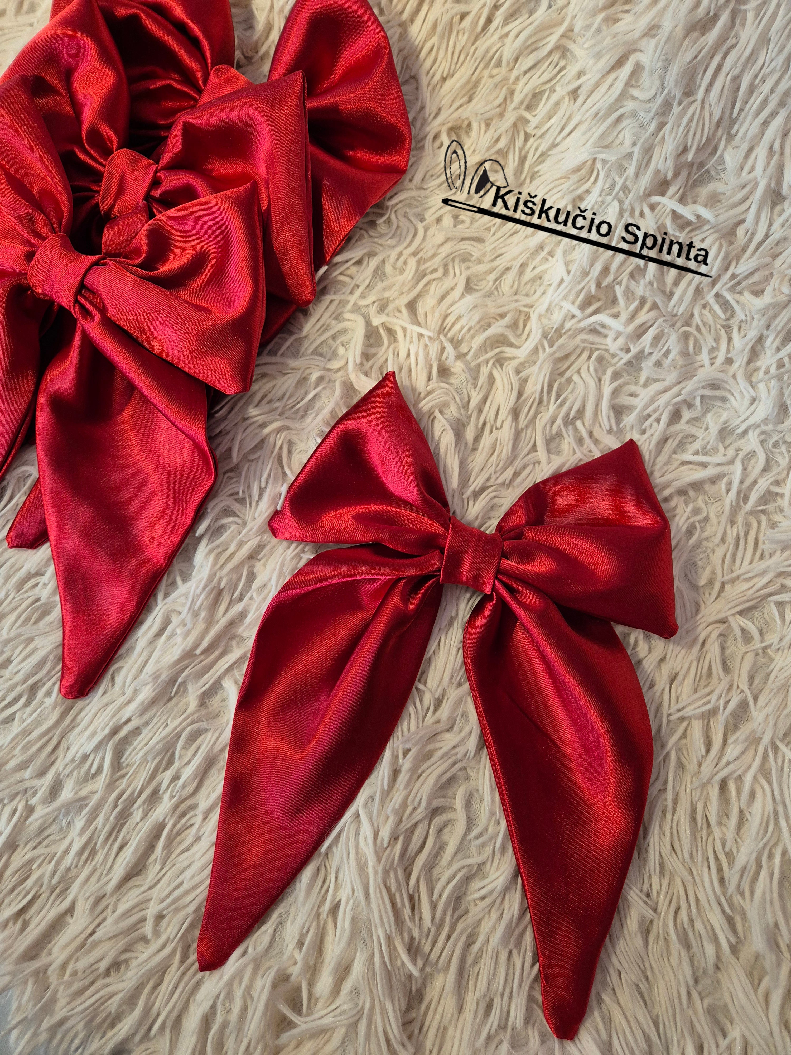 Plaukų kaspinas-segė "Raudona"